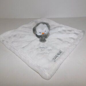 Blankets & Beyond Baby's 1st Christmas White Owl Gray Earmuffs Security Blanket
